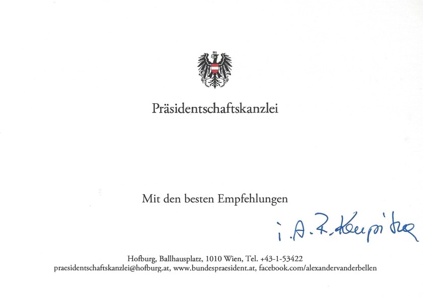 Austrian president Card