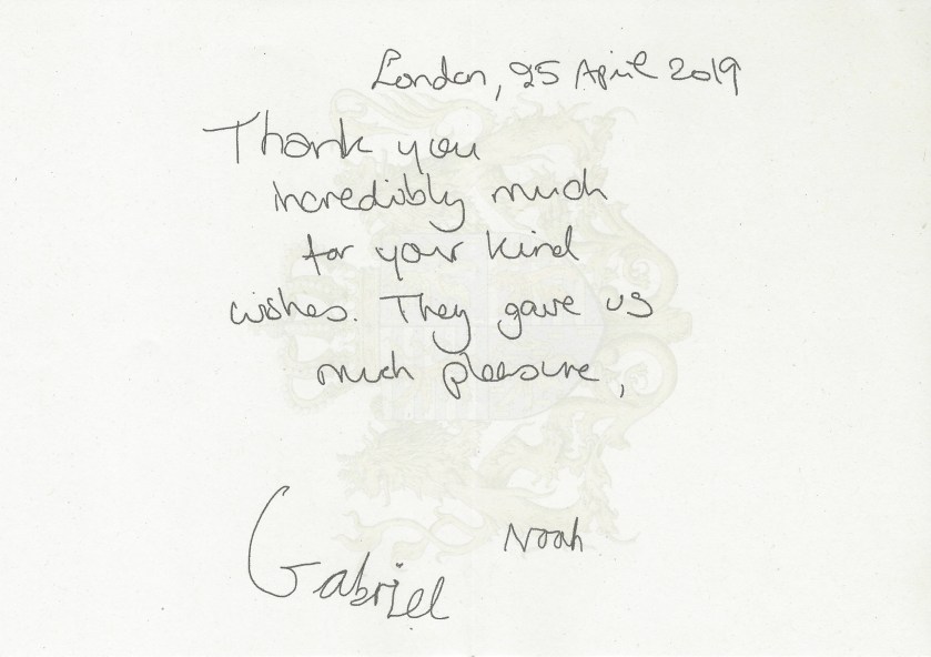 Easter Wishes Signed Tessy, Gabriel and Noah