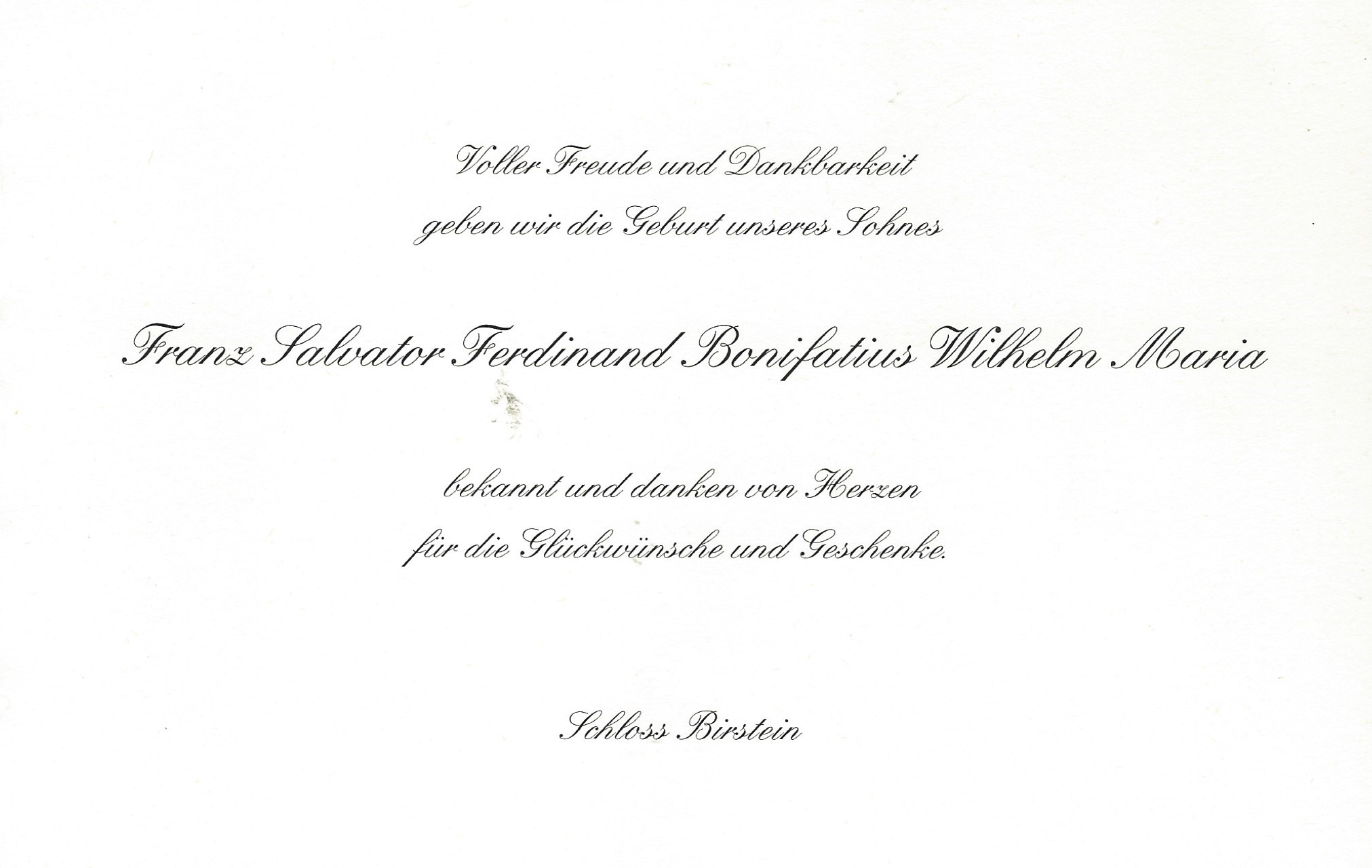 Baby Card Message Isenburg