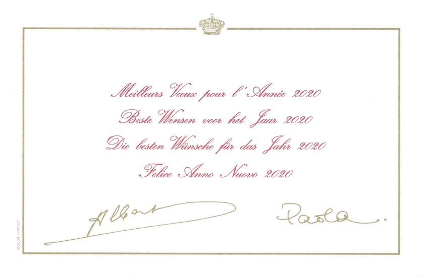 Christmas Card Reverse Albert II and Paola