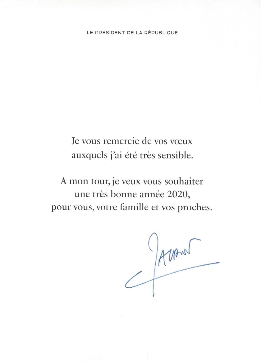 President of France Christmas Card Message