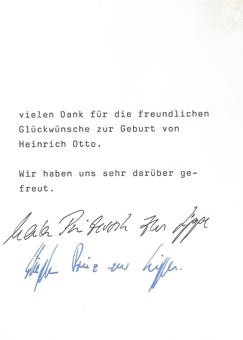 Message birth of Heinrich Otto