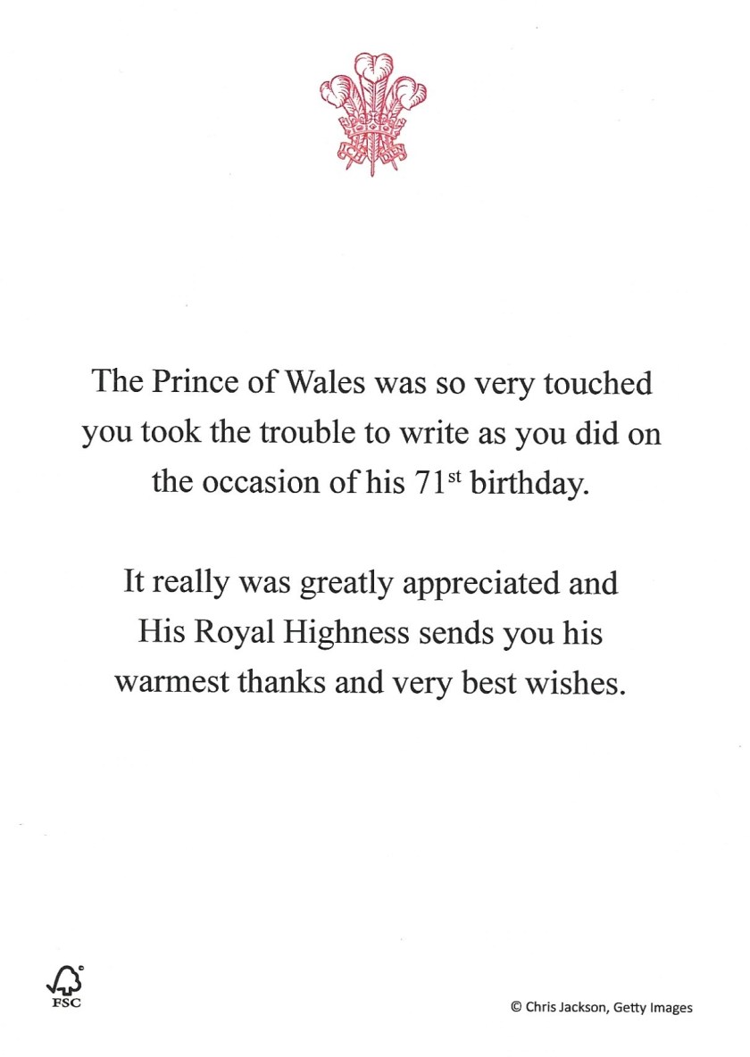 Prince of Wales 71st Birthday Message