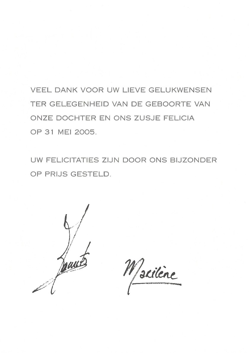 Birth of Felicia Message