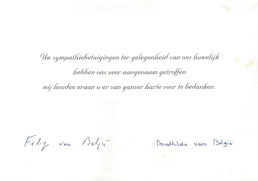 Philippe and Mathilde Belgium Wedding Message