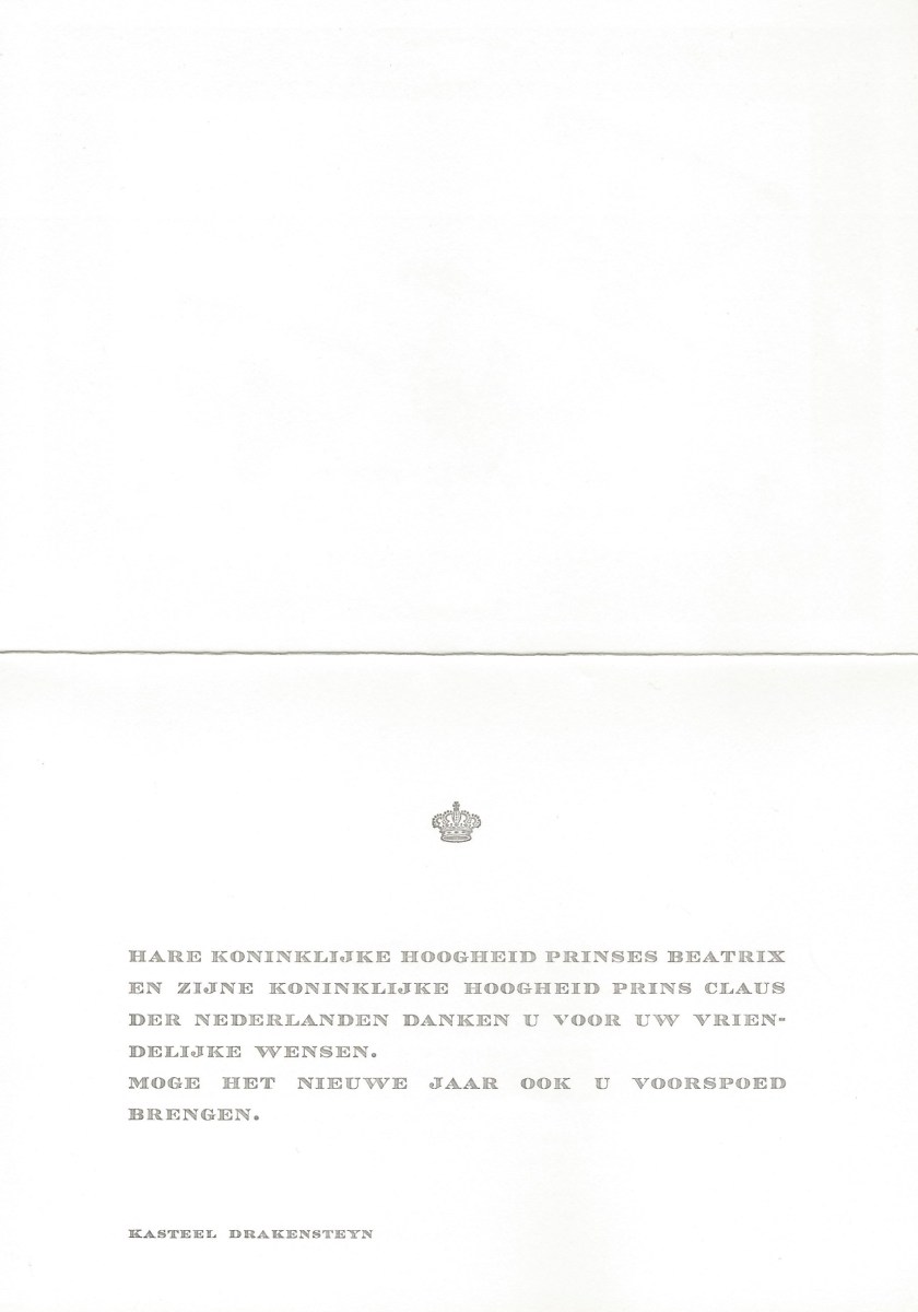 Beatrix and Claus Christmas Card