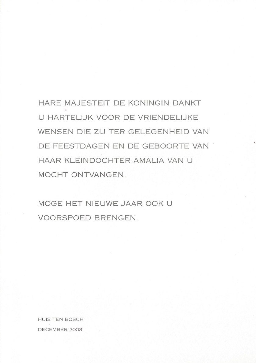 Beatrix Christmas Card Message