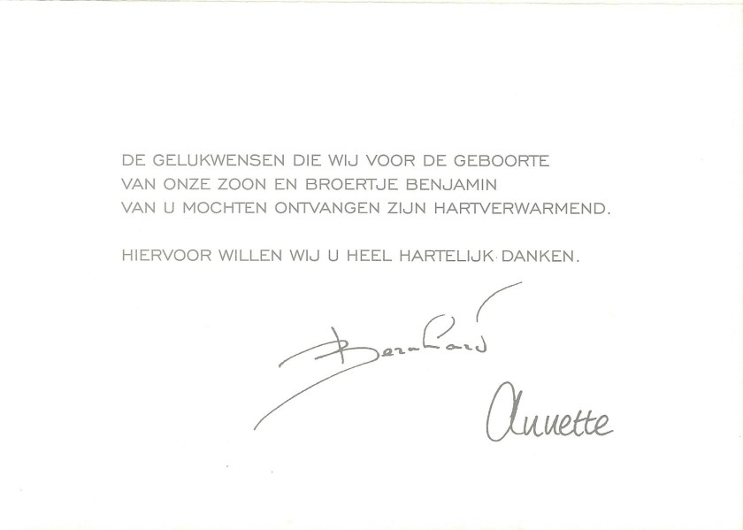 Birth of Benjamin Message