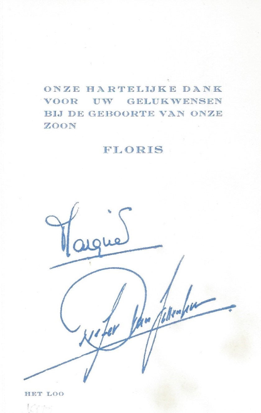 Birth of Prince Floris Message