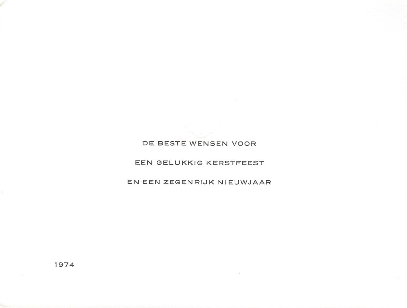 Juliana and Bernhard Christmas Card Message 1974