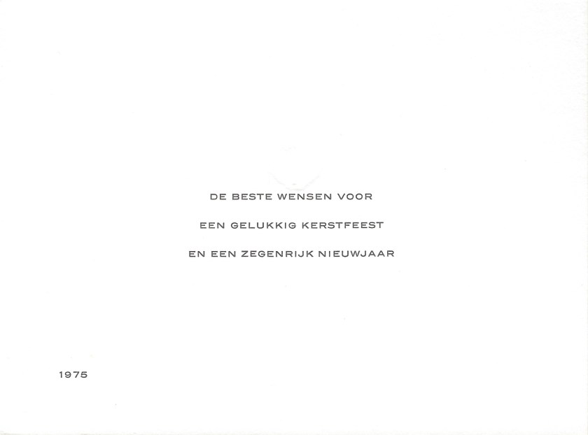 Juliana and Bernhard Christmas Card Message 1975