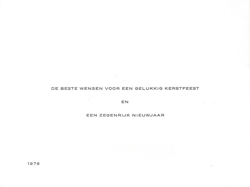 Juliana and Bernhard Christmas Card Message 1978