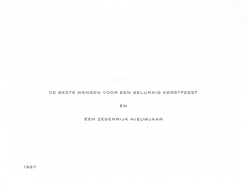 Juliana and Bernhard Christmas Card Message 1987