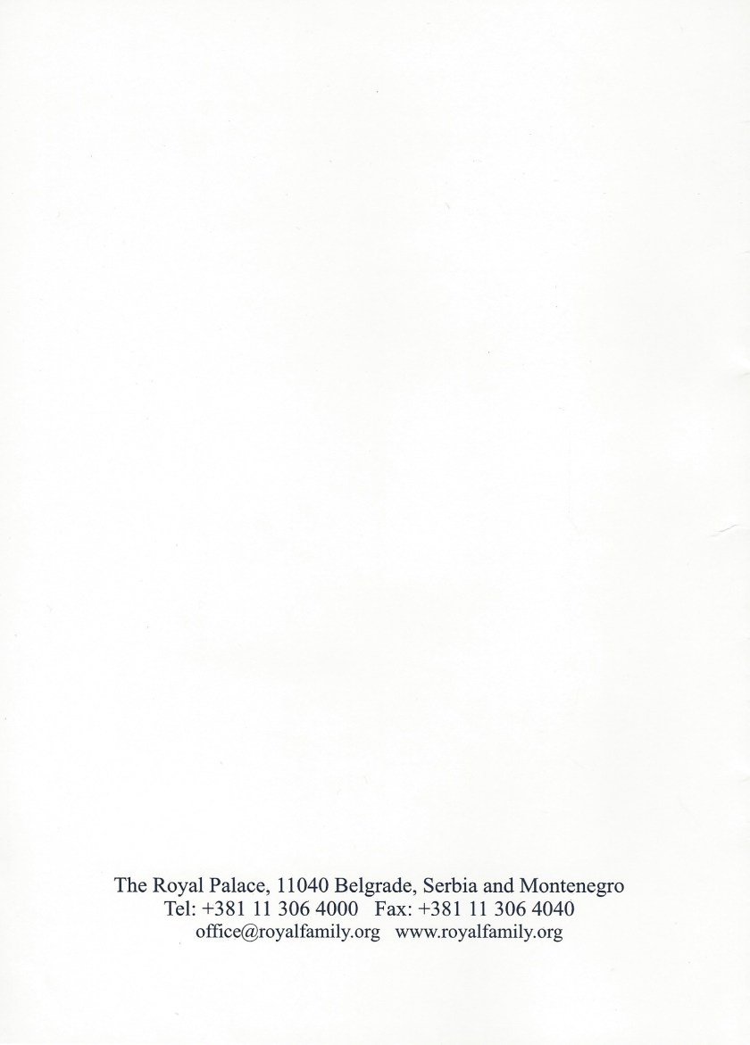 Serbia Chriostmas Card Reverse