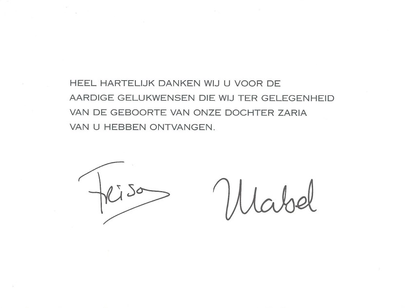 Birth of Zaria Message