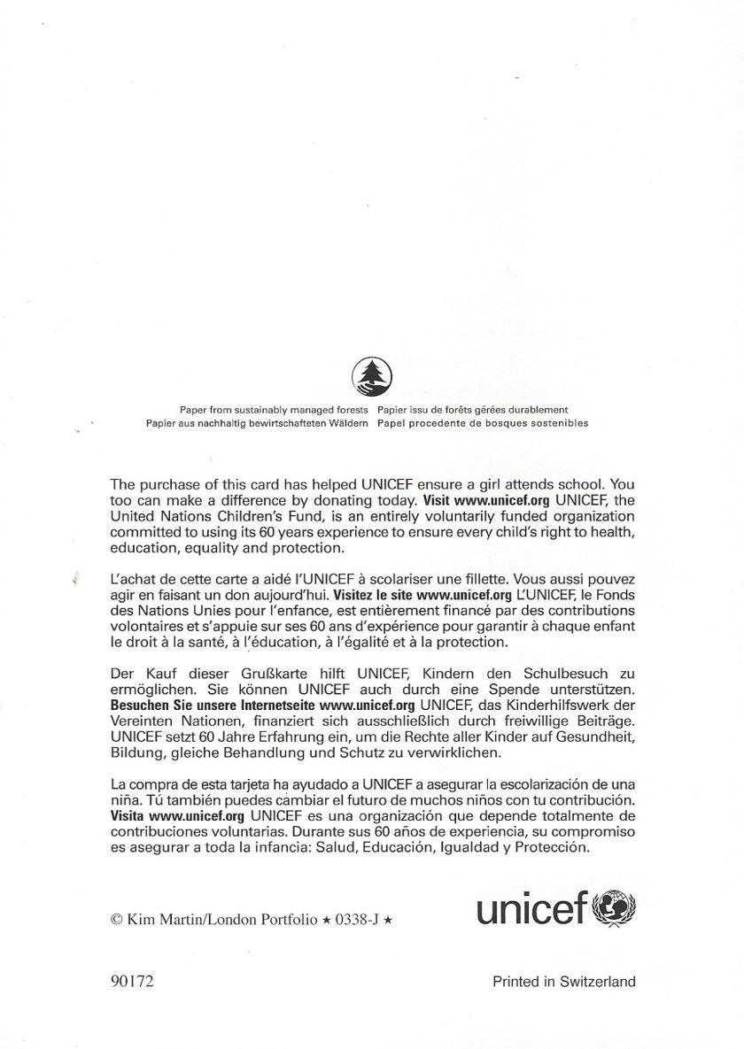 Margriet and Pieter Christmas Card Reverse