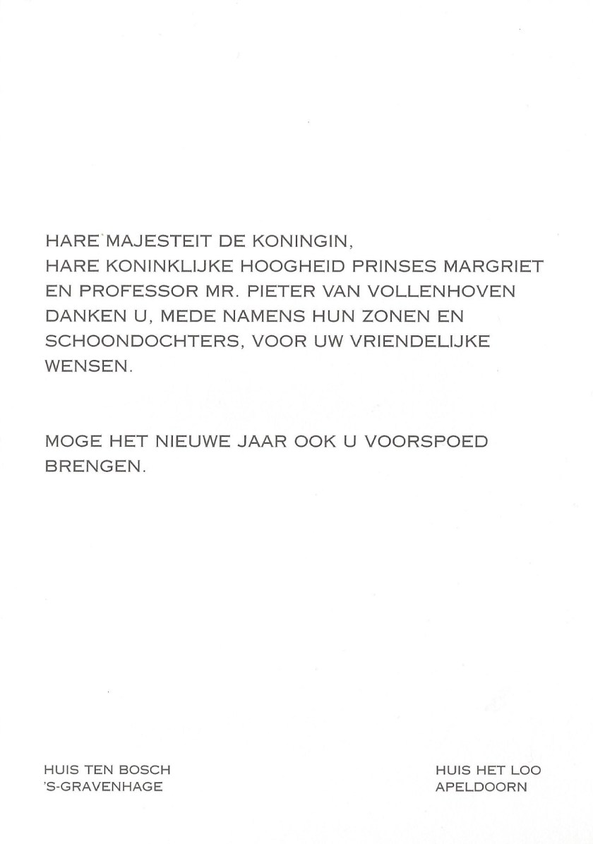 Margriet and Pieter Christmas Message