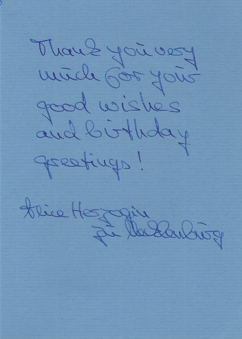 Mecklenburg Card Duchess Card Message